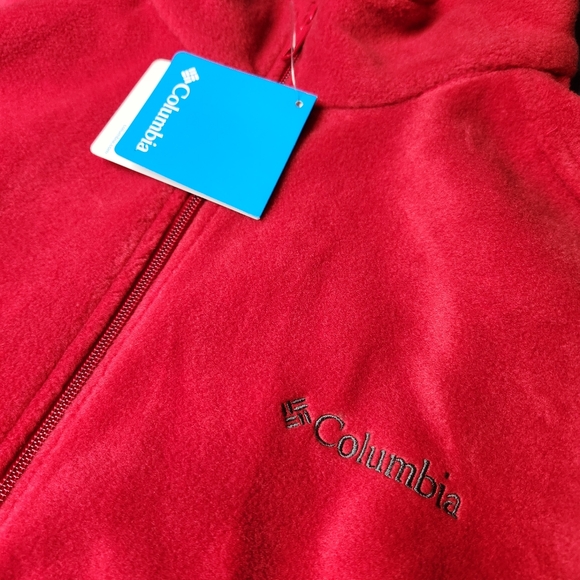 Columbia Red Zip Up Fleece Vest - Picture 2 of 6